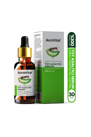 Auravital Tüy Azaltıcı Serum Karınca Yumurtası Yağı ve Aloe Vera 30 ML