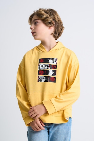 Alexandergardi Alexandergardı Kanguru Cepli Baskılı Kapüşonlu Çocuk Sweatshirt Sarı