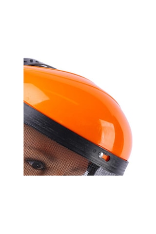 Maiyame Kafa Tutan Çelik Ağ Özellikli Bahçe Güvenlik Maskesi - Kesme İşlerinde Yüz Koruması, Soluklu, Dayanıklı Ve Turuncu