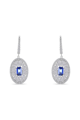 3.25 Karat Laboratuvar Pırlanta Safir Küpe - Hrd Sertifikalı