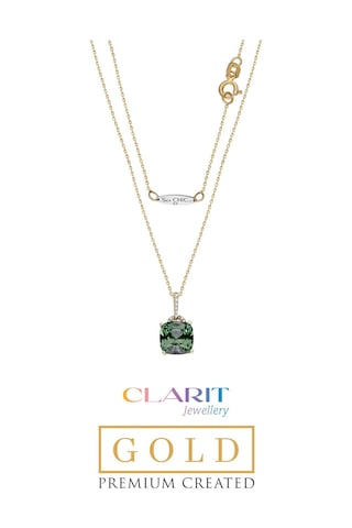 Tourmaline Taşlı Clarit Serisi 41 Cm 14 Ayar Sarı Altın Kolye