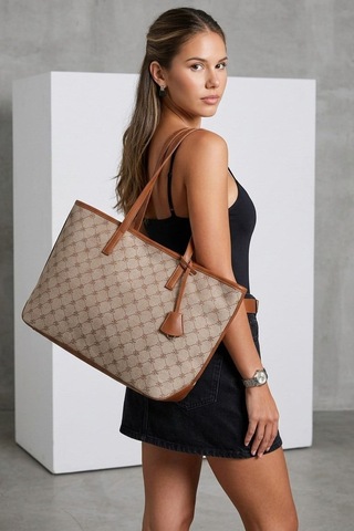 Madmext Michelle Taba Monogram Omuz Çantası Mg2838