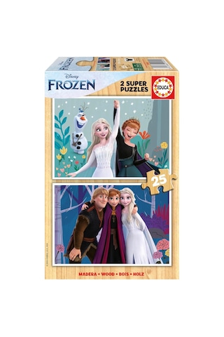 Educa 2x25 Parça Disney Frozen Kız Çocuk Ahşap Puzzle 3-5 Yaş 1 Adet