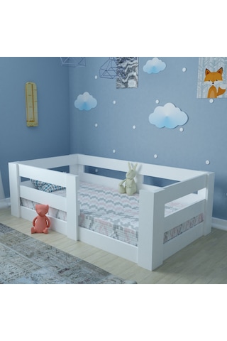 Herseycik Ninnimo Montessori Mdf Karyola Beyaz Y19 70X140 Beyaz Herseycik Ninnimo Montessori Mdf Karyola Beyaz Y19 70X140 Beyaz