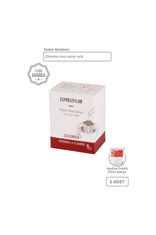 Colombia Antioquia La Claudina Pratik Filtre Kahve 5'li Paket | Hızlı Ve Kolay Demleme