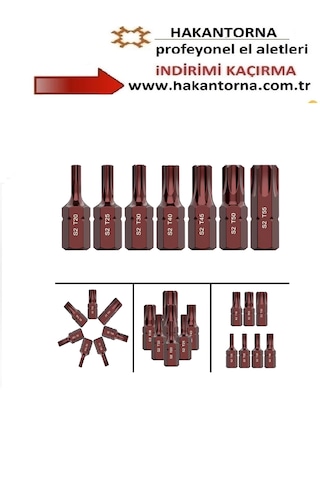 Ht- Rico 10 Adet T55 Torx Bits Uç Kısa