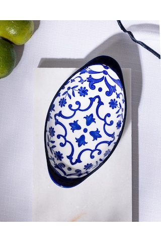 Madame Coco Reve Bleu Ellis Oval Tabak - 19 Cm - Mavi/beyaz 8684427225264 Çok Renkli