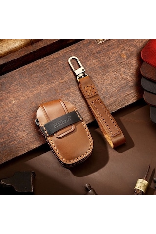 Novahub Hallmo Hyundai Ix35 B Uyumlu Arac Dana Deri Anahtar Kılıfı Kahverengi