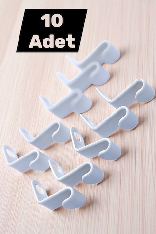 10 Adet Çok Amaçlı Askı Çoğaltıcı Gardrop Dolap İçi Düzenleyici Organizer Askı Çoklayıcı Kanca Plast Diğer