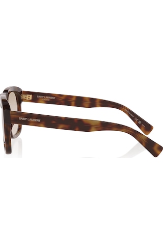 Sl558 013 57 Unisex Kare Kırçıllı Kahverengi Kemik Güneş Gözlüğü Kahverengi