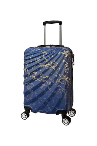 Wexta Wx-300 Baskılı Çivit Orta Boy Valiz Çivit Koyu Mavi