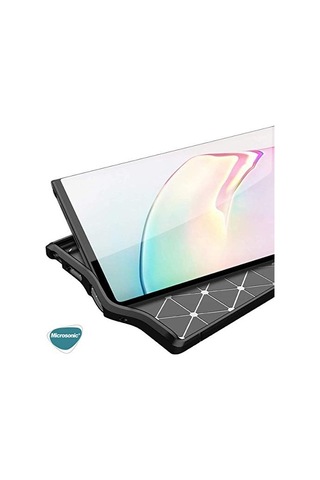 Galaxy Note 20 İçin Kılıf Deri Dokulu Silikon Siyah Galaxy Note 20 İle Uyumlu Kılıf - Siyah 50 x 22