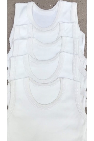 Özdemirlitekstil Bebelino Çıtçıtlı Askılı Badi (5 Li Paket) Krem