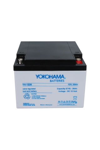 Yokohama Yh-122.6 12 Volt 26 Amper Akü 165x176x125 Mm