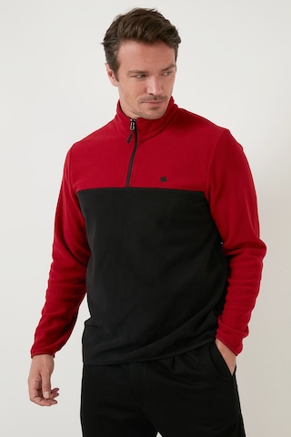 Buratti Regular Fit Anti-Pilling Tüylenme Yapmayan Dik Yaka Kışlık Şardonlu Erkek Polar 5906016 Bordo