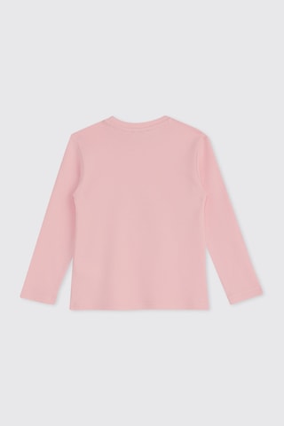 Panço Kız Çocuk Çiçek Desenli Pijama Takımı Pembe