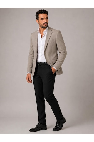 Classics Men Erkek İtalyan Kesim Yarım Astar Blazer Ceket Klasik Ve Modern Şıklık - 7731 Sütlü Kahve