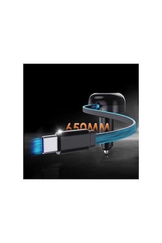 Ca59 Pd 60w Type-c Kablolu Hızlı Şarj Araç Şarj Aleti, Type-c + Usb-a Portlu, Siyah