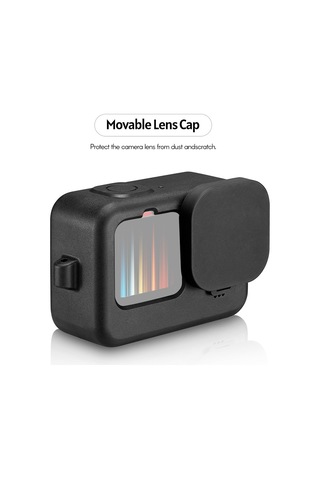 Youmex Gopro Hero 9/10 Kamera Korumalı Kılıf - Silikon Malzeme, Lens Kapağı Ve Kayıp Engelleme Eldiveni İle Vlog Ve Spor Aktiviteleri İçin Uyumlu