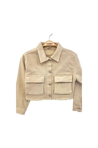 Çikoby Kız Çocuk Renkli Kot Ceket Ck30744 Taş