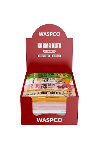 Waspco Protein Bar Karma Kutu 8 Çeşit Toplam 16 Adet