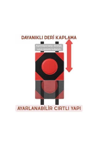 Duvara Monte Boks Torbası Sessiz Darbe Emici Boks Vuruş Yastığı Mma Kick Boks Antrenmanı Kırmızı