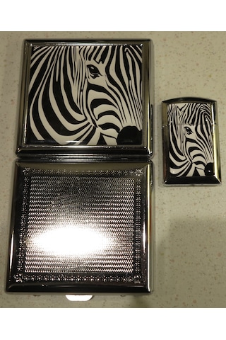 Çakmak Sigara Tabakası Seti-zebra