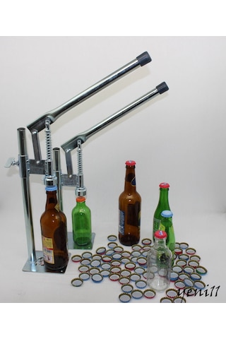 Büyük Boy Gazoz Soda Kapağı Kapatma Makinesi 100 Kapak Gümüş