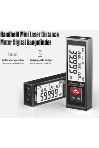 Pazly Sw-b40 El Tipi Şarj Edilebilir Lazer Ölçüm Cihazı - Dijital Uzunluk/alan/hacim Ölçer
