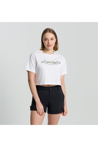 Columbia Csc Outback Crittters Crop Kadın Kısa Kollu Tişört-8227 Beyaz