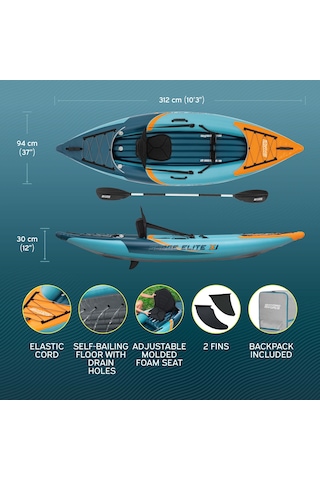 Hydro-force 65180 Surge Elite X1 Tek Kişilik Kano Seti 3.12m X 94cm X 30cm