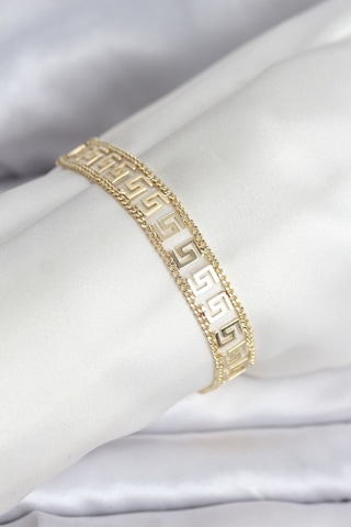 316l Çelik Gold Renk Labirent Model Kadın Bileklik Çok Renkli