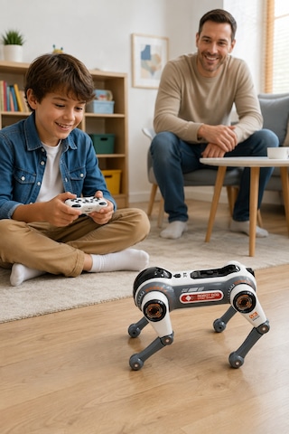 Brb1 Akıllı Robot Köpek Sesli Komutlu, 2.4 Ghz Kumandalı, Programlanabilir, Işıklı Ve Müzikli