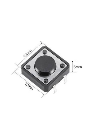 5 Adet Kare Buton 12X12X5Mm Büyük Tac Switch Elektronik Kart