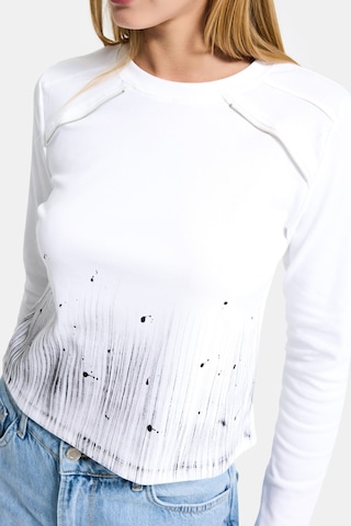 Itsbasic Kadın Beyaz W5 Özel Baskılı Kumaş Fermuar Detaylı Tasarım Body