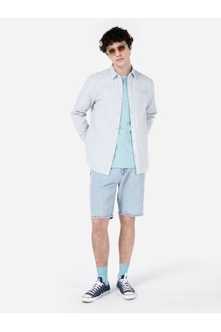 Colin's Colins Normal Kesim Shirt Yaka Cepli Mavi Erkek Uzun Kol Gömlek Cl1069260 Cl1069260 Q1.v1 Lbl Açık Mavi