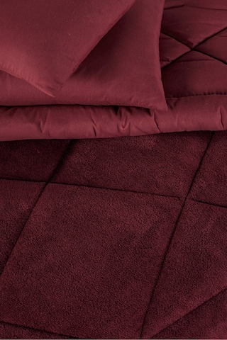 Lüks Wellsoft Çift Taraflı Yumuşak 4 Mevsim Konfor Yorgan Seti Yorgan Uyku Seti 155 X 215 Cm Bordo