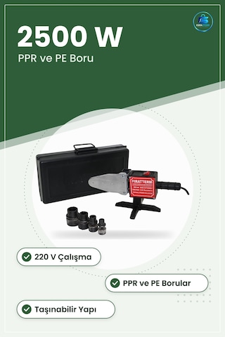 Makassız Plastik Boru Kaynak Makinesi 7 Ppr Pe 220 V 2500 W Sıhhi