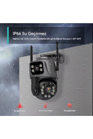 4k 8mp Hd Wifi Ptz Kamera 4mp Çift Lens Çift Ekran