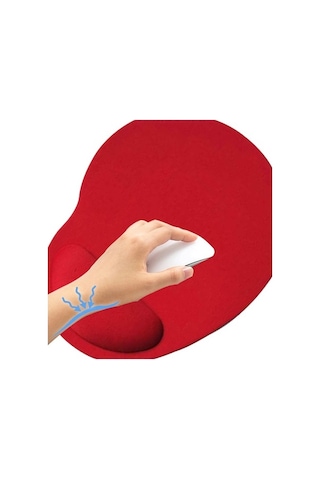Ebitda 2 Adet Kırmızı Bez Jel Bilek Dinlendirme Mouse Pad, Masa Altlığı Ve Fincan Altlığı İçin Uygun Kırmızı