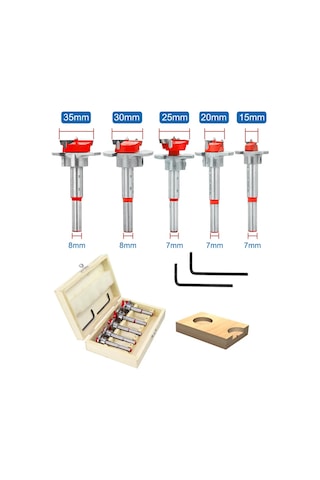 Xcan Ahşap İçin Forstner Matkap Ucu Seti 15-35mm 5 Adet. 369239527