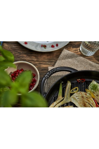 Staub B Döküm Izgara Tava Çift Kulplu 26 Cm Siyah Diğer