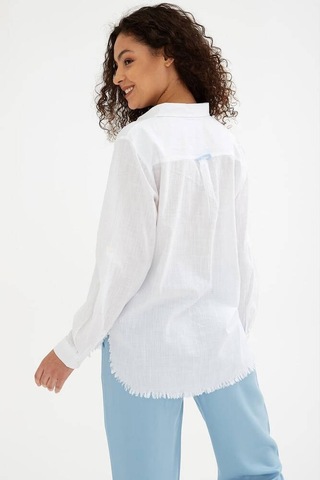 Fashion Friends Etek Ucu Püsküllü Kadın Gömlek 25y0390k1 Beyaz