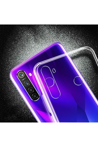 Rba Aksesuar Realme 5 Pro Kılıf Rba Süper Silikon Kapak - Renksiz Çok Renkli