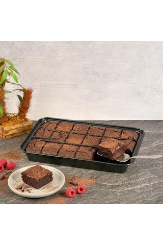 Deconox 18 Bölmeli Kare Kesim Brownie Ve Kek Kalıbı - Yanmaz, Yapışmaz Ve Çizilmez Karbon Çelik Fırın Tepsisi Diğer