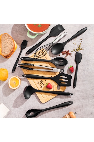 Perotti 15678 Kitchenmate Lucy Black 10 Parça Silikon Spatula Set