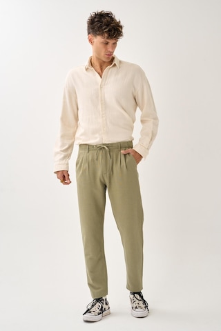 Alexandergardi Regular Fit Beli Lastikli Keten Pantolon haki