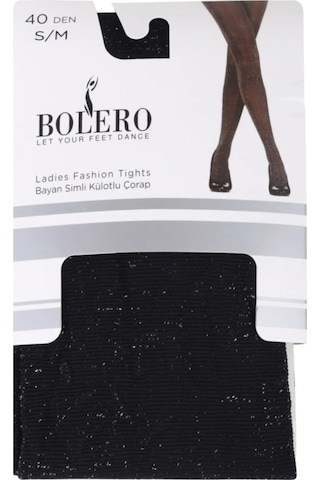 Kadın Düz Simli Siyah Külotlu Çorap Çok Renkli