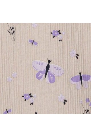 Kelebek Kol Fırfır Askılı Üçlü Body Set Lila