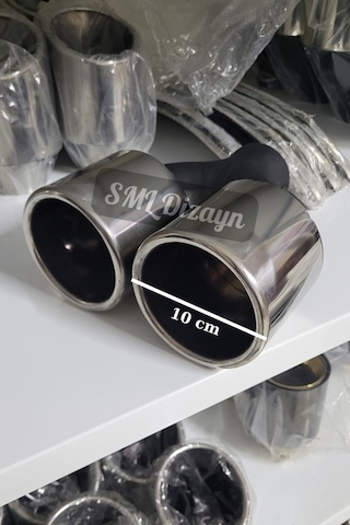 100lük Çiftli Büyük Egzoz Ucu 100 Mm Egzos-egsoz-eksoz Ucu